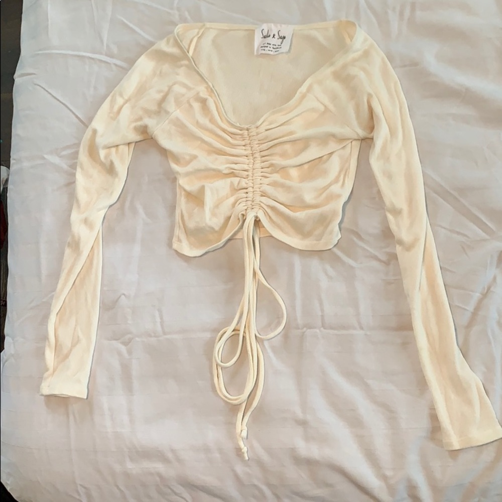 White cropped long sleeve